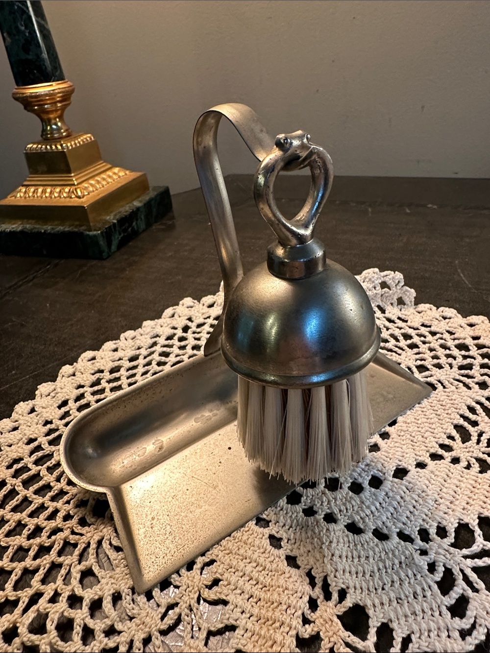 Vintage 50’s Metawa Holland Pewter Crumb Brush and Pan Set